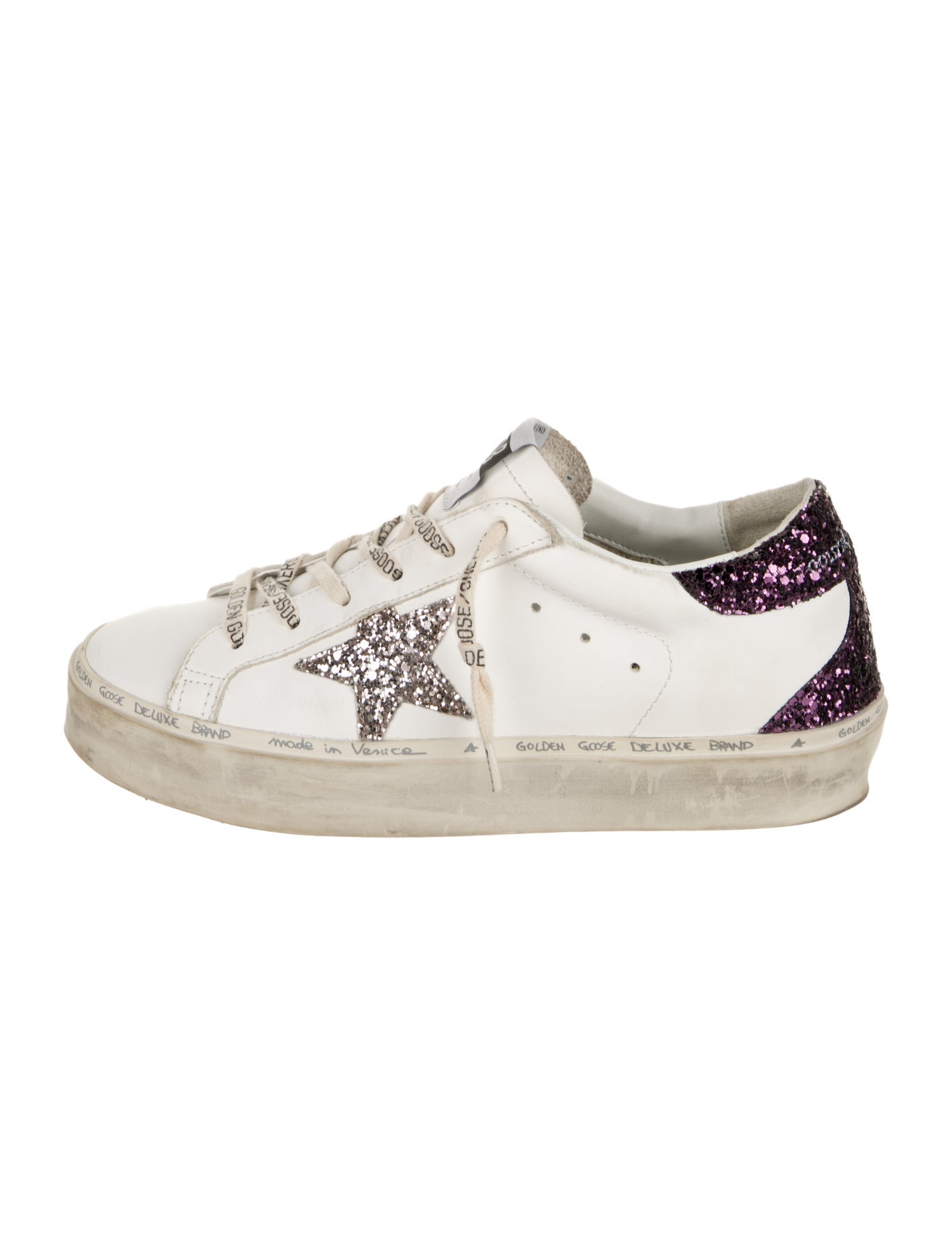 Golden Goose Leather Printed Sneakers